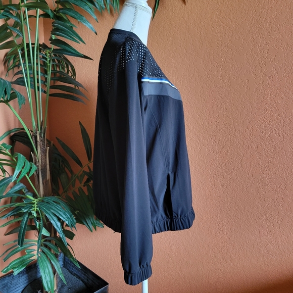 Zella Zip Up Windbreaker Jacket Lightweight Sporty Mesh Athleisure XL Black - Picture 2 of 11
